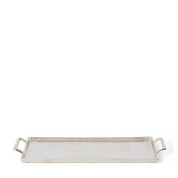 E Style 59cm Aluminium Rectangular Dixson Tray Home Decor - Silver