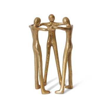 E Style 37cm Aluminium Friendship Sculpture - Antique Gold
