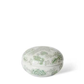E Style Ming 15cm Porcelain Trinket Box - White/Green