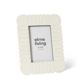 E Style Senan Resin/Glass/MDF 4x6" Photo Frame - Cream