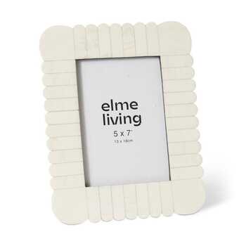 E Style Senan Resin/Glass/MDF 5x7" Photo Frame - Cream