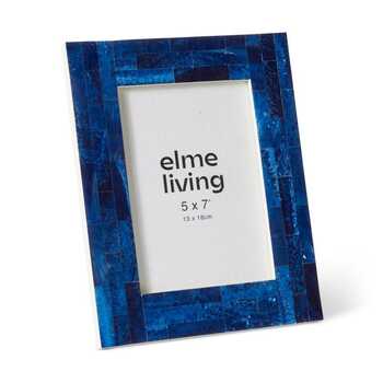 E Style Emerson  Resin/Glass/MDF 5x7" Photo Frame - Blue
