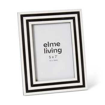 E Style Libby  Resin/Glass/MDF 5x7" Photo Frame Photo Frame - Black/White