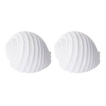 2PK E Style Shell Moon Snail Sculpture Tabletop Home Decor 11cm White