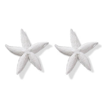 2PK E Style Starfish Royal Sculpture Tabletop Home Decor 20cm White