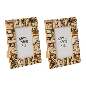 2PK E Style Zendaya 4x6" Photo Frame Tabletop Home Decor 21cm Brown
