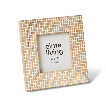 E Style Nairobi 4x4" Photo Frame Tabletop Home Decor 16cm Natural/White