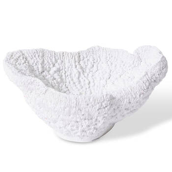 E Style Coral Bowl Home Decorative Display Polyresin 28x19cm - White