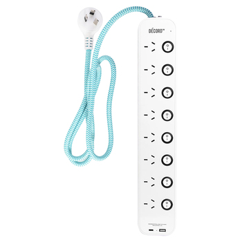 Crest Decord Office 8-Way USB/USB-C Power Board - White