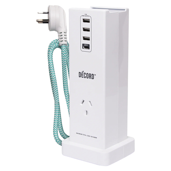 Crest Decord Office Headphone Stand USB-C/USB Power Board - White
