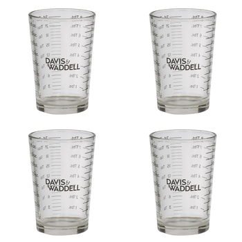 4PK Davis & Waddell Essentials Glass Measuring Cup 6x8.5cm - Clear