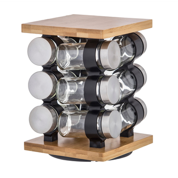 12pc Davis & Waddell Romano Spice Jar Set w/ Rack 21cm - Natural/Clear