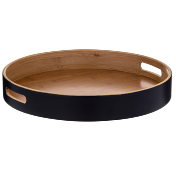 Davis & Waddell Bamboo Round Serving Tray 38x38cm -  Natural/Black