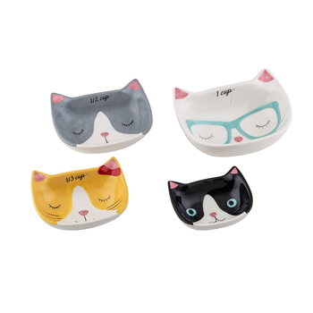 4pc Davis & Waddell Kitty Crew Measuring Cups Set 14x12cm