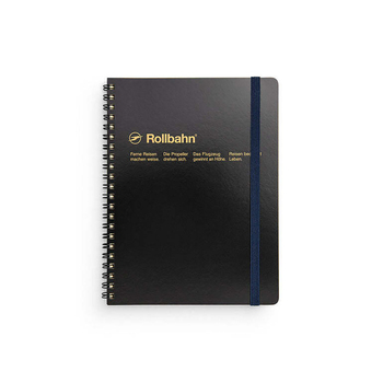Delfonics  Rollbahn Spiral Bound Notebook Grid A5 Journal - Black