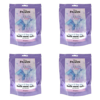4PK Disney Frozen Olaf Scented Bath Snow Salts 350g Jasmine & Indigo Violet