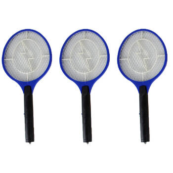 3PK Dragonfly Electric Mosquito Zapper Racquet 3000 Volt Shock 53x25cm Assorted