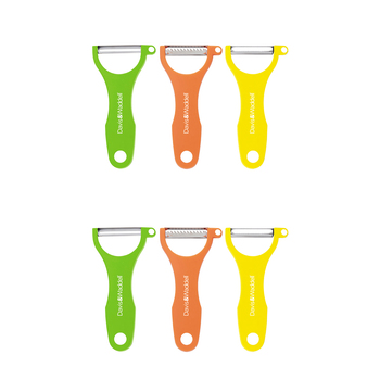 2x 3pc Davis & Waddell Peeler Standard/Julienne/Serrated Set 13x7cm