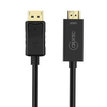 Cruxtec Displayport Male to HDMI Male Cable 4K 30Hz 2m - Black