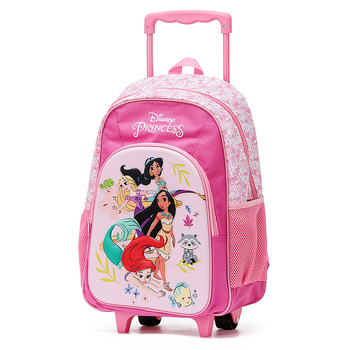 Disney Princesses Kids 17" Travel Backpack w/ Wheels - Pink