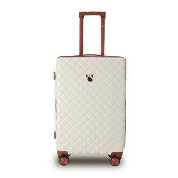 Disney Mickey 66cm Suitcase Luggage Trolley Case - Ivory/Tan