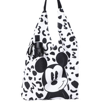 Disney Mickey Mouse Canvas Shopper Bag - White/Black