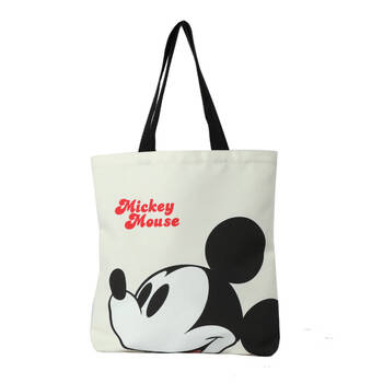Disney Mickey Mouse Canvas Shopper Bag - Black/White