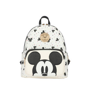 Disney Mickey Deluxe PU Leather Backpack 25x29cm - Black/White