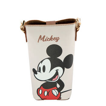 Disney Mickey PVC Kids Shoulder/Phone Bag 9.5x18cm - Beige