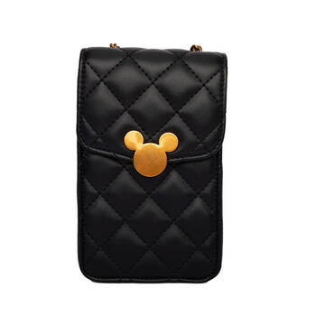 Disney Mickey Quilted Utility Handbag/Phone Bag 18x11cm - Black