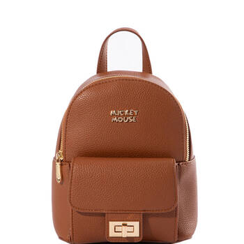 Disney Mickey Mouse PU Leather Mini Backpack 17x21cm - Brown