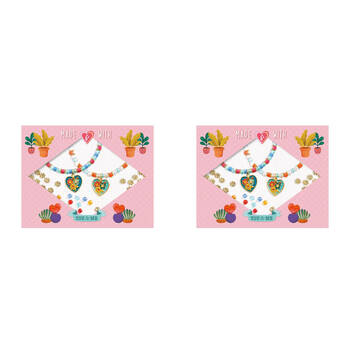 2PK Djeco You & Me Heart Threading Beads Set Jewellery DIY Kit 6y+