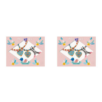2PK Djeco You & Me Friendships/Hearts Beads Set Jewellery DIY Kit 10y+