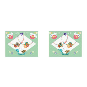 2PK Djeco You & Me Tila & Flowers Beads Set Jewellery DIY Kit 10y+