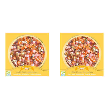 2PK Djeco Gold Alphabet Beads 15x15cm Craft Kit Kids 6y+