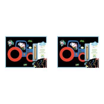 2PK Djeco Learning About Vehicles Scratch Cards 21x28cm Kids 18m+