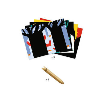 Djeco Learning About Animals Scratch Cards 21x28cm Kids 18m+