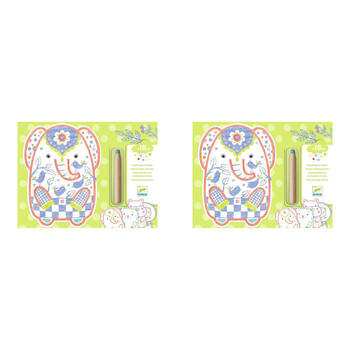 2PK Djeco Wild Animals Colour Reveal Set Kids/Children 18m+