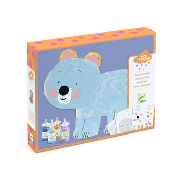 Djeco Messy Fun Animal Crafting Kids Painting Set 18m+/21x28cm Multi Coloured