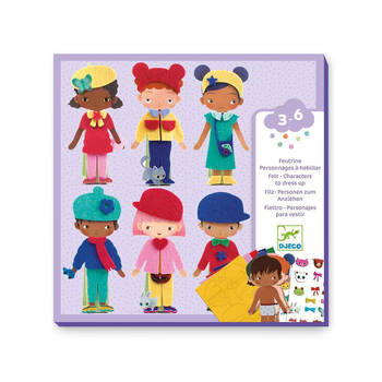 Djeco Soft Dress Up Felt Dolls Collage Activity Set Kids 3y+