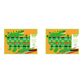 2PK Djeco Animal Create w/ Paper Weaving Activity Set Kids 3y+