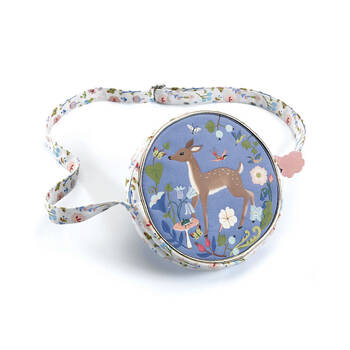 Djeco 18cm Fawn Round Handbag Cotton/Poly Travel Pouch 4y+