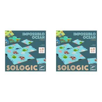 8pc Djeco Impossible Ocean Puzzle Challenges Board Game Set 6y+