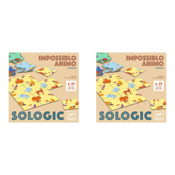 8pc Djeco Impossible Animal Puzzle Challenges Board Game Set 6y+