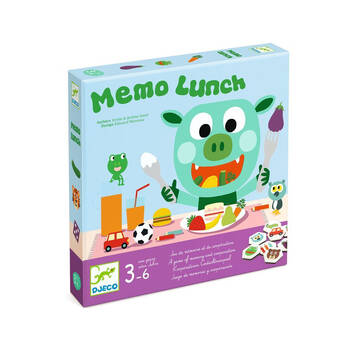 Djeco Kids Memo Lunch Wooden Educational Board Game w/ 24 Tokens 3y+/20x20cm