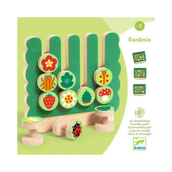 12pc Djeco Garden Vertical Wooden Board Game 16cm Kids 3y+