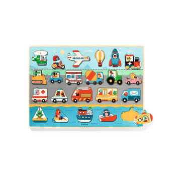 22pc Djeco Transport Wooden Puzzle 42x30cm Kids/Children Toy 2y+