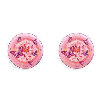 2PK Djeco Flying Rosa Flying Disc Throwing Disc Toy 20x20cm Kids - Pink 4y+