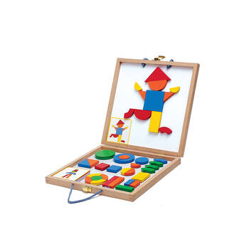 42pc Djeco Wooden Geoform Magnetic Boxed Set Kids Toy 3y+