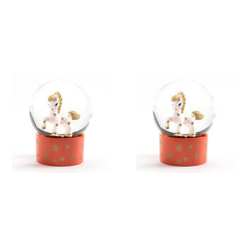 2PK Djeco So Cute Mini Snow Globe Kids Bedroom Tabletop Decor 5.6cm Assorted 3+